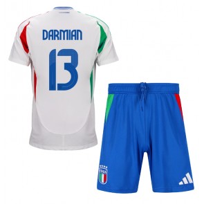 Itálie Matteo Darmian #13 Dětské Venkovní dres komplet ME 2024 Krátký Rukáv (+ trenýrky)